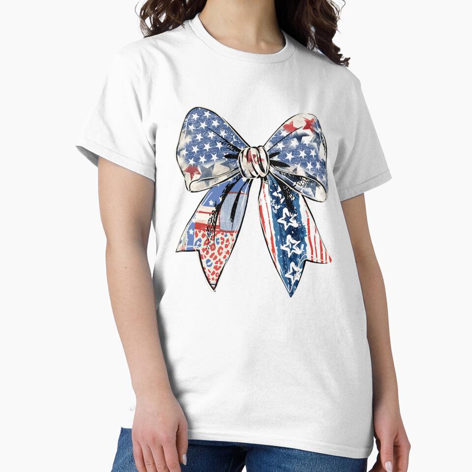 Fourth of July Coquette Bow Patriotic American Flag by 2Duckies