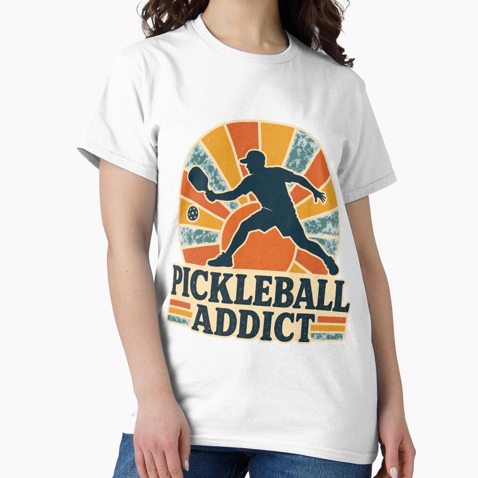 Funny Pickleball Quote - pickleball addict - Retro Vintage Pickleball Art by BelievingCreate