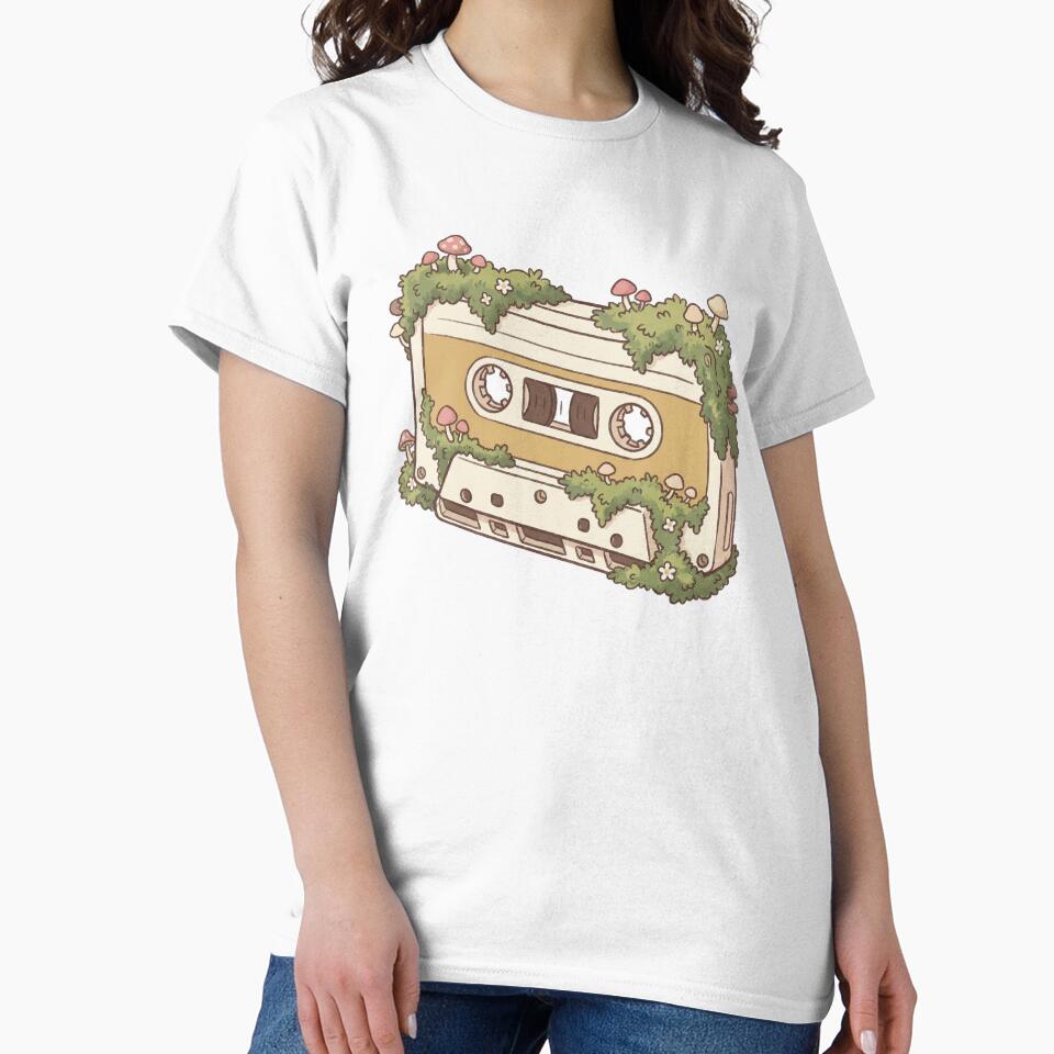 Mossy Cassette Tape Overgrown with Mushrooms, Vintage Audio Nature Aesthetic, Cottagecore by Magnificent Lizard