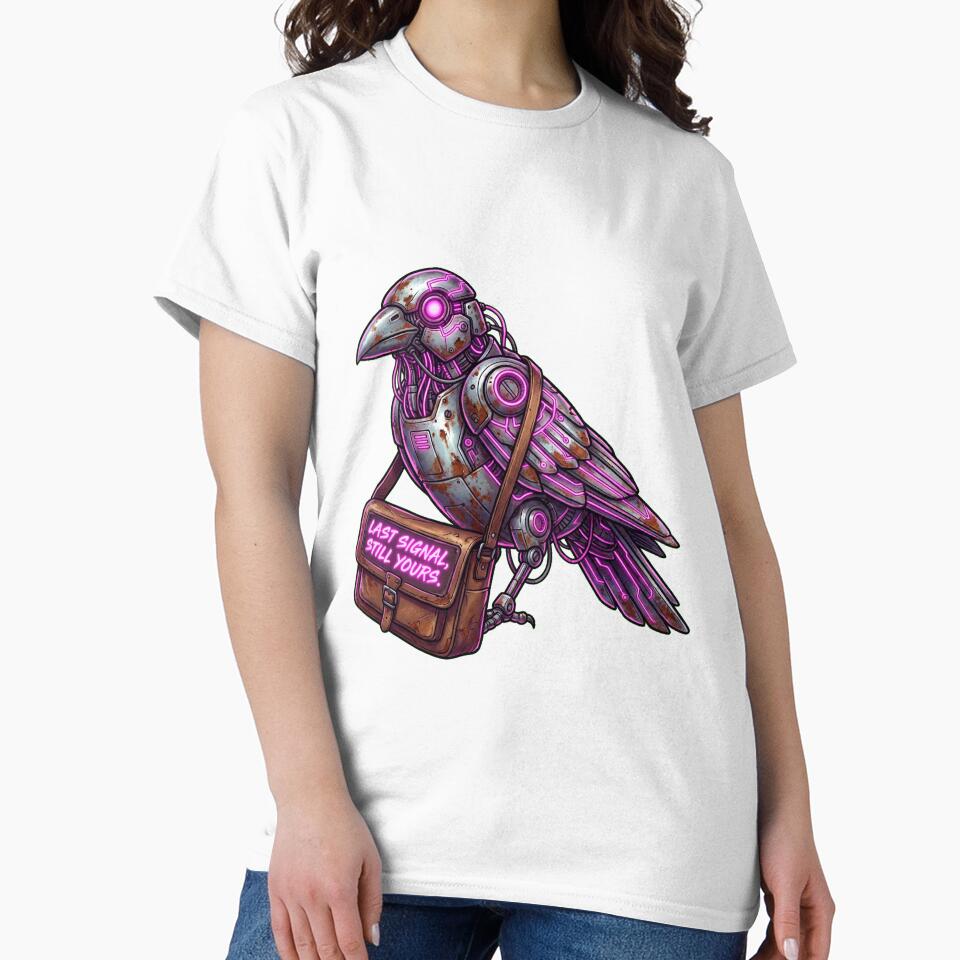 Cyber Chrome Messenger Bird - Neon Pink Floppy Disk Delivery by Thaivi Design