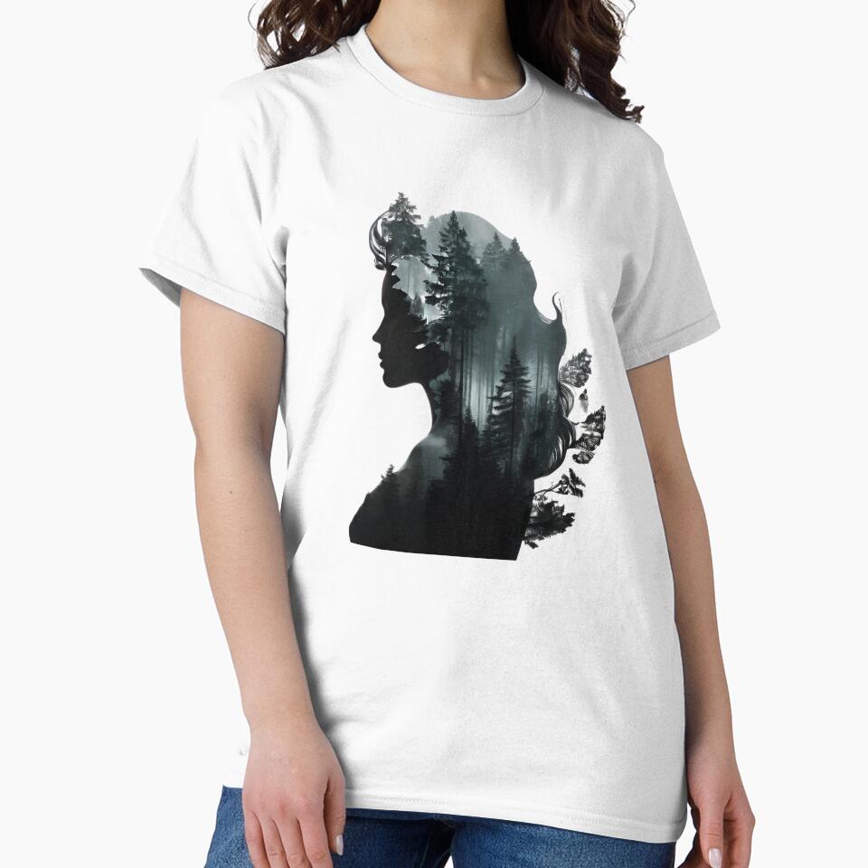 Mystical Forest Woman Silhouette Art by Prachodayat Artworks