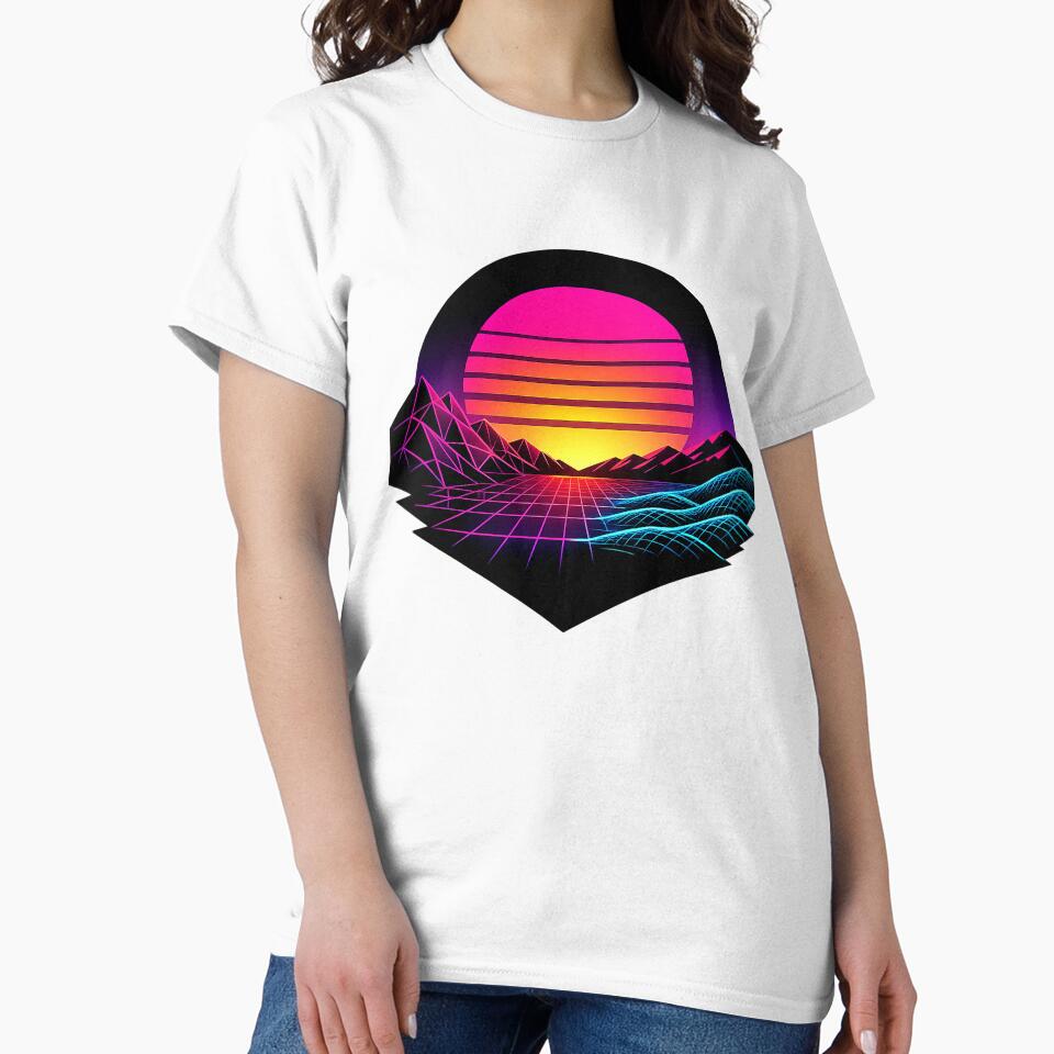 Neon Horizon Gridwave Sunset by slikar