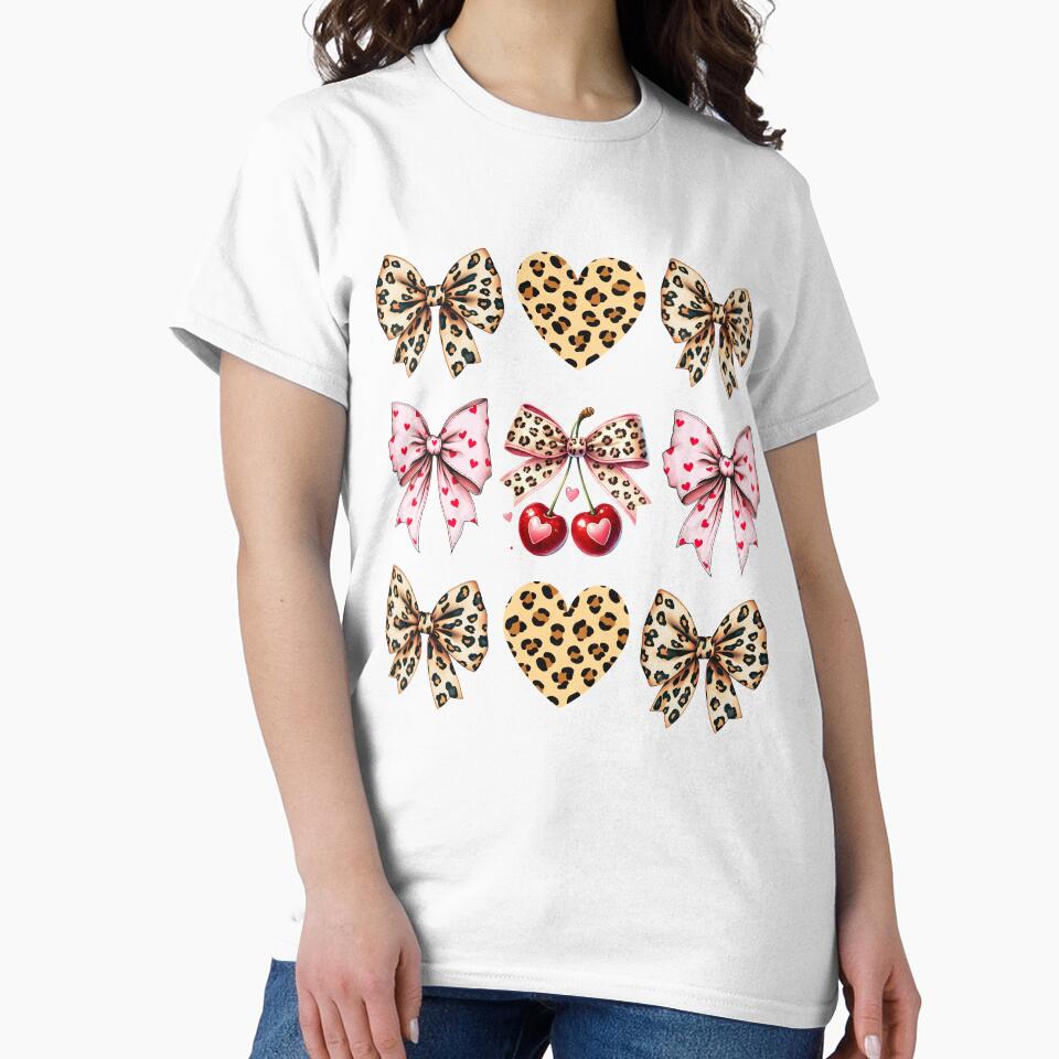 Heart Cherry Leopard Coquette Valentines for Women, Girls by thebest-2studio