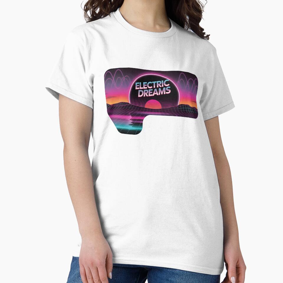 Electric Dreams – Retro Synthwave Neon Sunset by 404wearpl