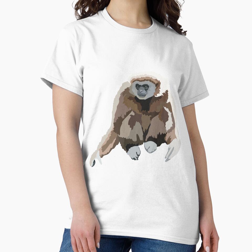 L is for Lar Gibbon,Lar Gibbon – Agile Southeast Asian Primate Wildlife Illustration by PrettylittlepastelUk