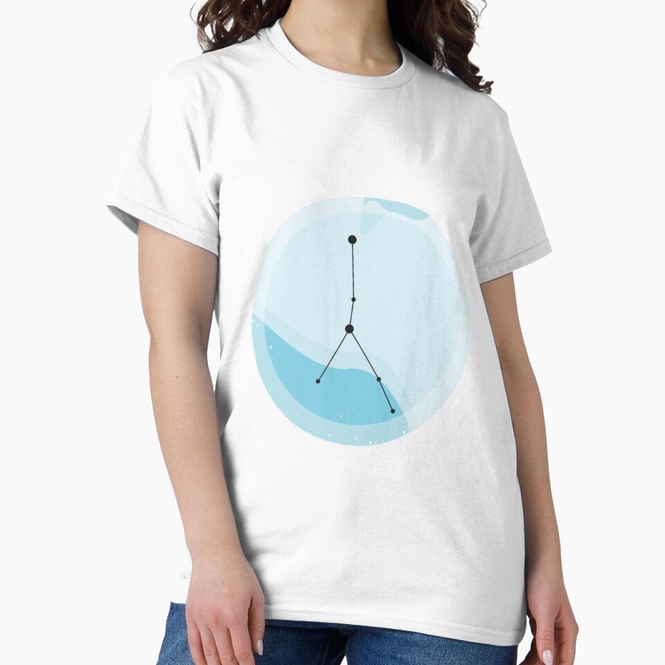 Cancer Constellation Art in Blue Sky Background Zodiac Element Colors by igashi