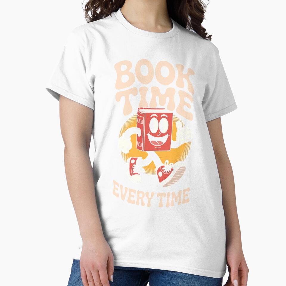 Book Time Every Time – Retro Cartoon Bookish Mascot Design for Readers and Vintage Lovers by Fantasy Cache