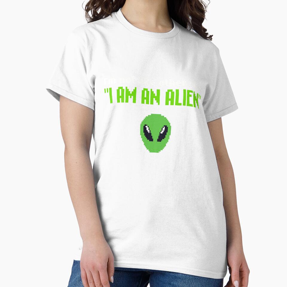 I'm not like other girls, i am an alien, Pixel Art funny meme, im not like other girls, 80s Retro aesthetic / green and white text by SoloAutenica