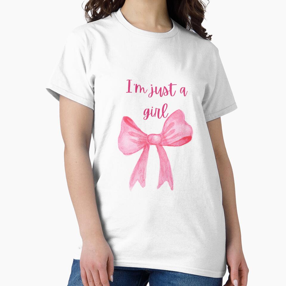 I'm Just a Girl – Cute Pink Bow Feminine Aesthetic Design by Artsy Corner