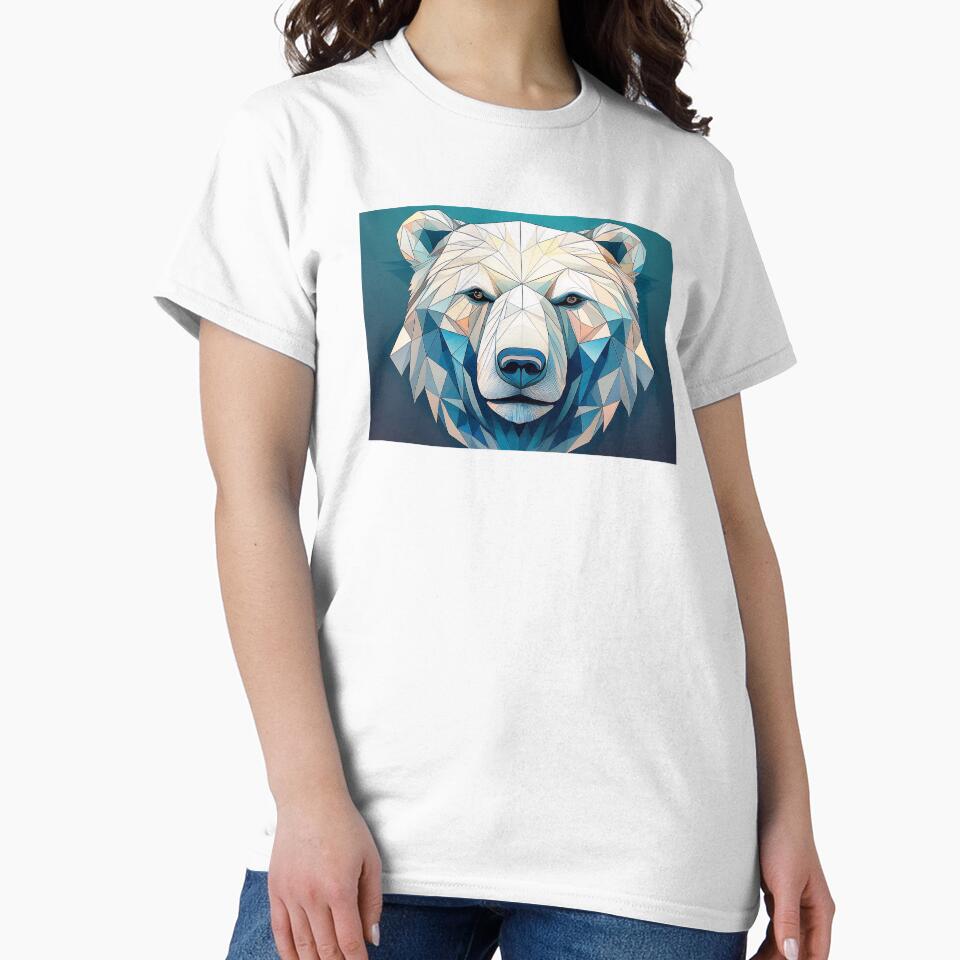Geometric Polar Bear Portrait Illustration by Adam Regester