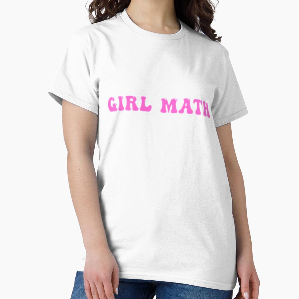 Girl Math | Fun Pink Bubble Letter Trendy Slogan Design by paulinkag