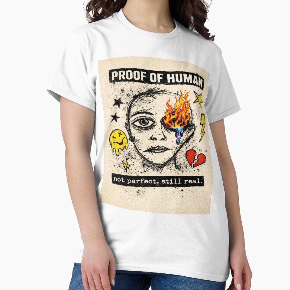 Proof of Human – Grunge Chaos Face Aesthetic Streetwear Design by AndGarciart