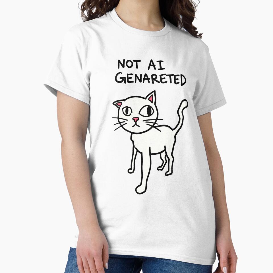 Not AI Generated Funny Cat Artist Satire by WAMTEES