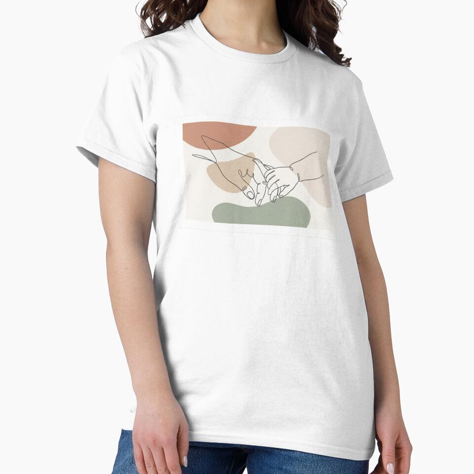 Mother and Child Hands Line Art Minimalist Mothers Day Aesthetic Gift by Basement Labs