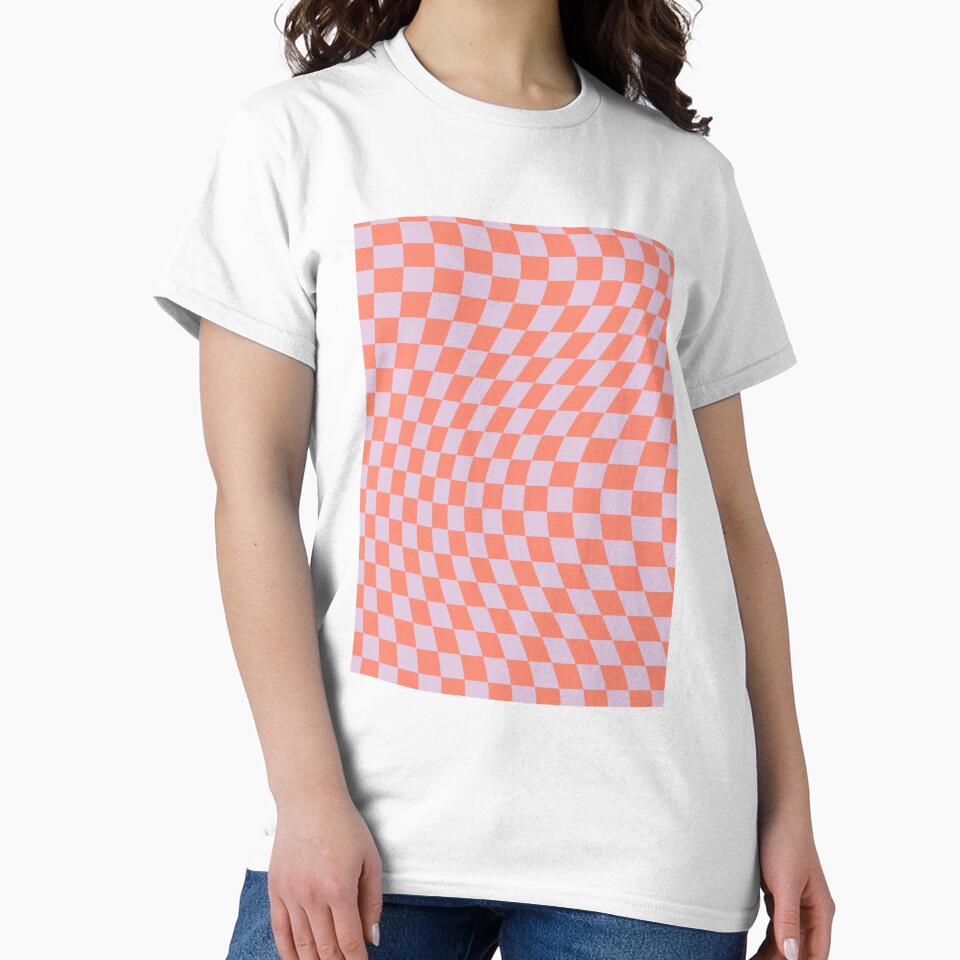 Check Pattern Lilac And Orange Wavy Checkers Checkerboard Pattern by 4seasondesign