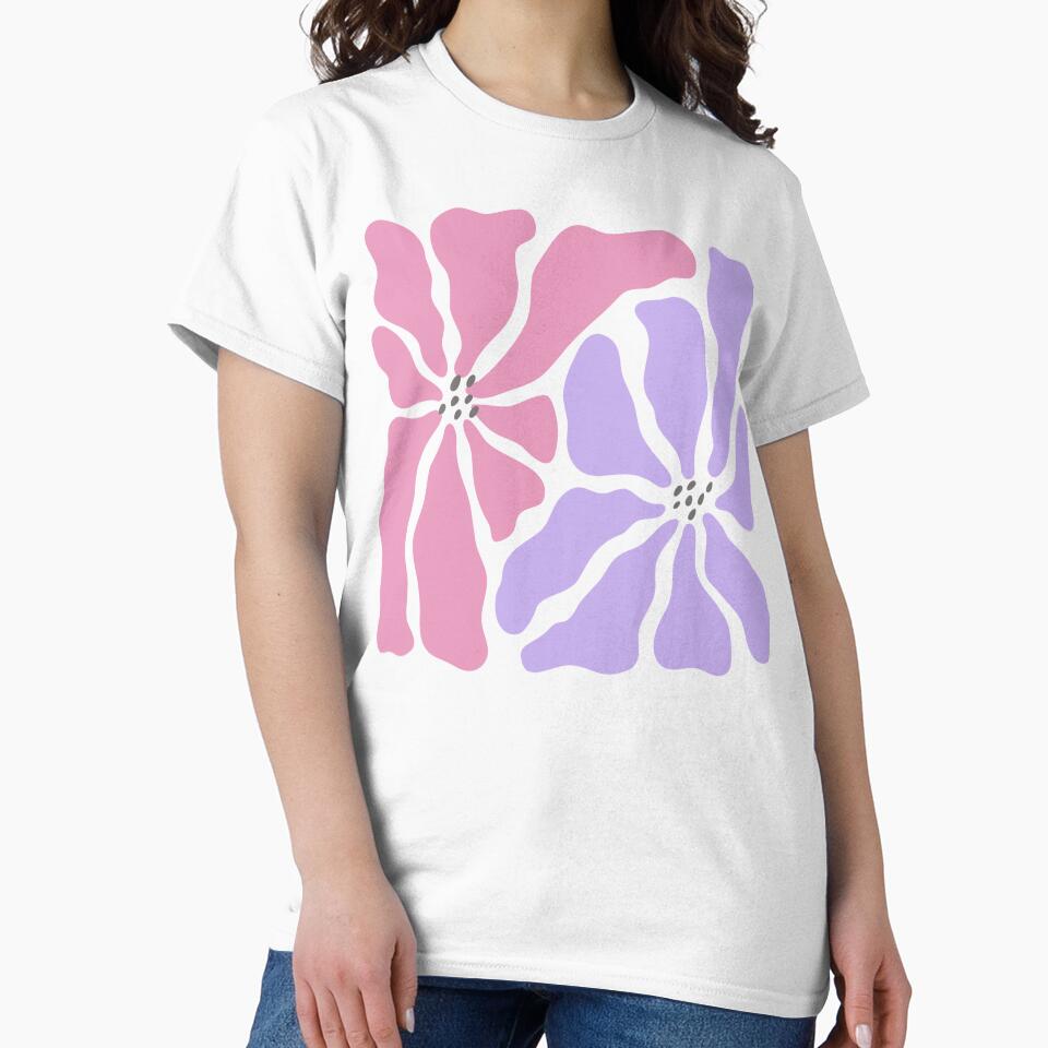 Matisse Pastel Flower Minimalist Modern T-Shirt by XelaStore