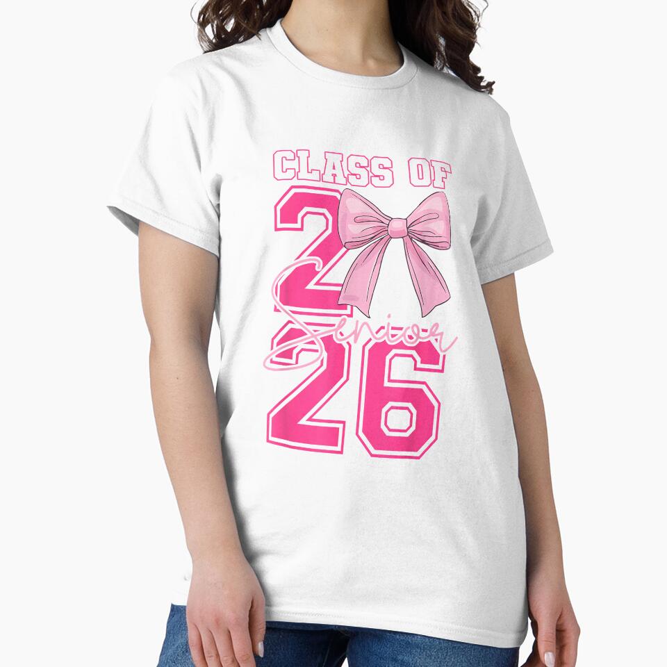 Senior 2026 Class of 2026 Coquette Pink Bow Graduation 2026 by Boutkimaewab