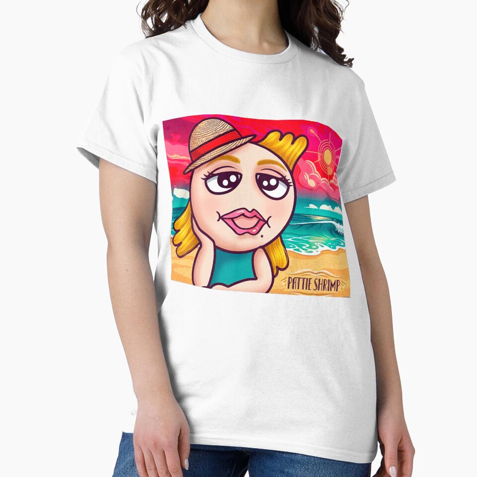 Pattie Shrimp Princess of the Shrimp Kingdom Summer Vibe Aesthetic Retro Beach Surreal Art by Japan Cyberpunk Universe & Surreal Characters