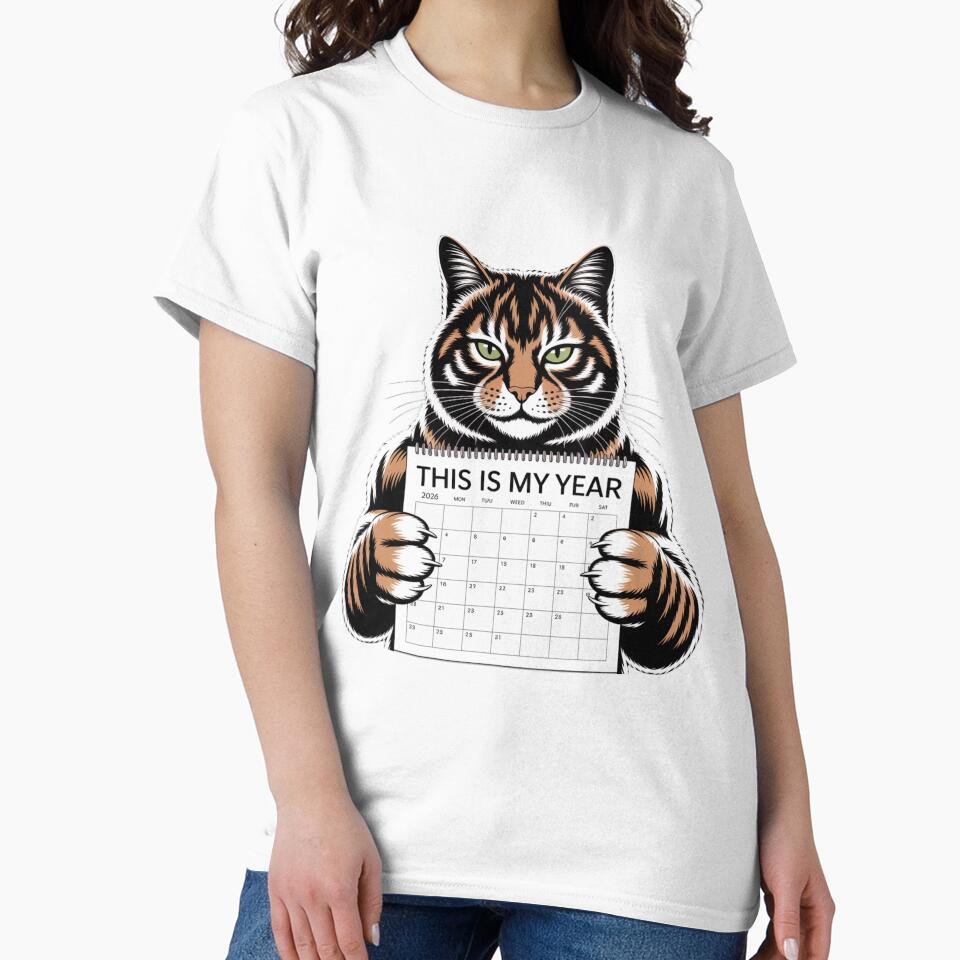 Motivational New Year Cat Illustration by Pixostick