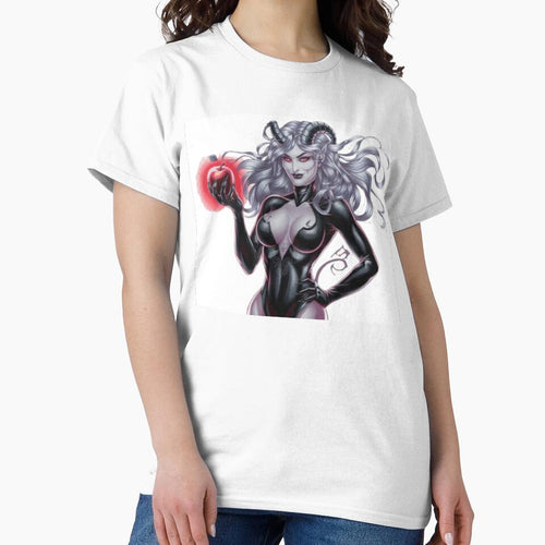 "Feminine Satanic Allure – Seductive Gothic Demon Woman Artwork with Hidden Dark Symbolism" by Fruzbt
