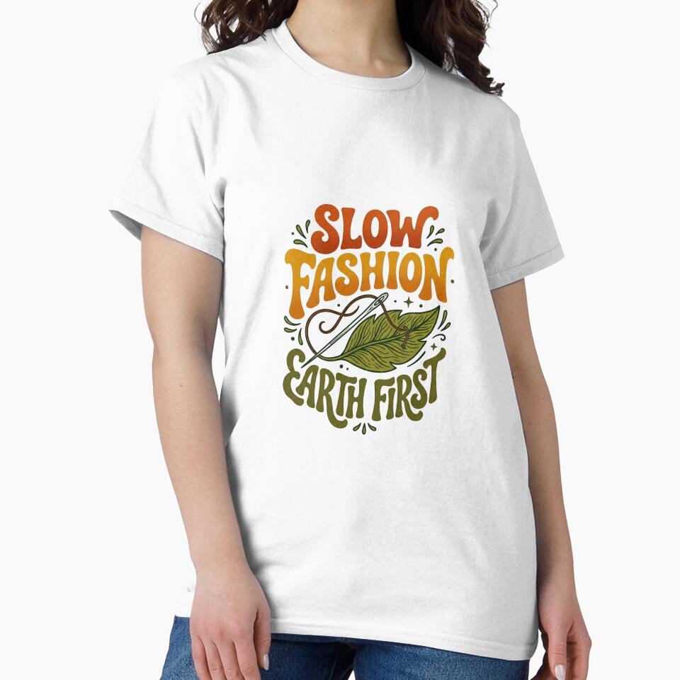Slow Fashion Earth First Retro 70s Sustainability by PictoVibe