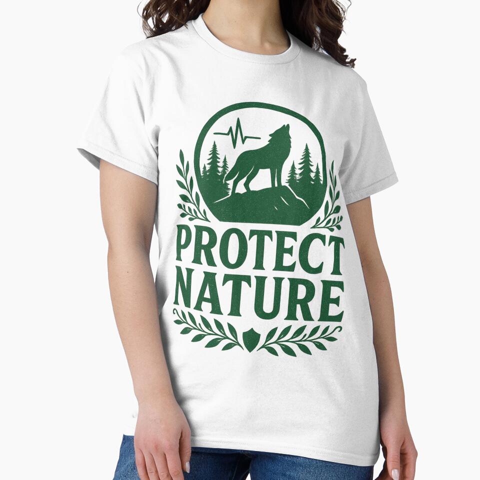 Protect Nature – Wolf in the Forest – Eco Illustration by MK-WOOD