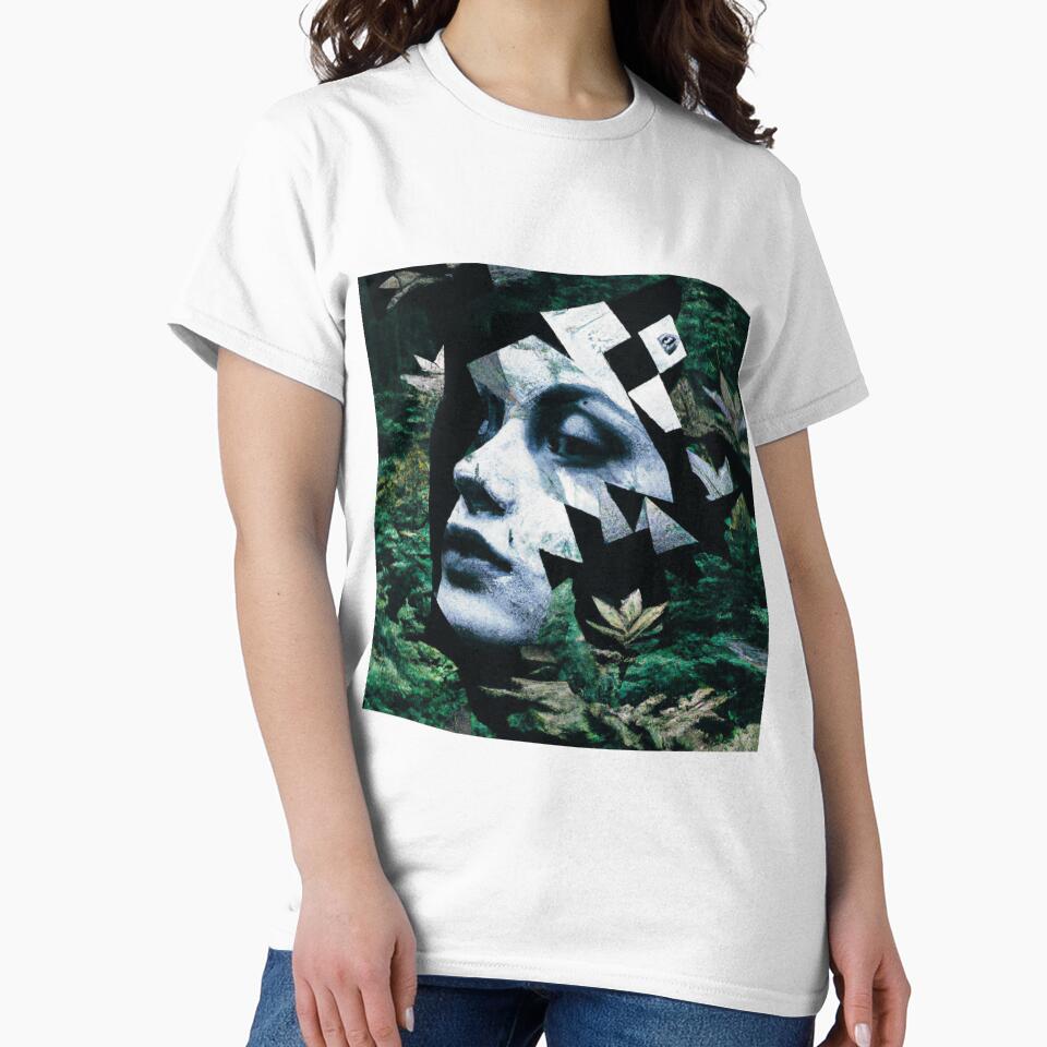 Feminine Face Geometric Nature Collage by DES7iGN