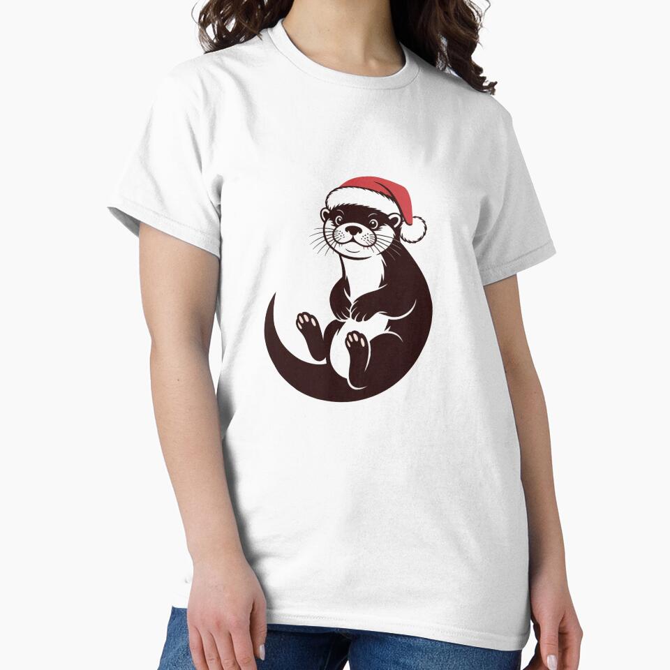 Otter with Christmas Hat by NicolasGlowArt
