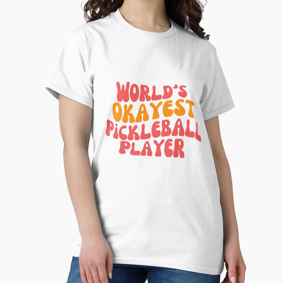 Funny Pickleball Gift WORLD'S OKAYEST PICKLEBALL PLAYER by UneequeDesigns