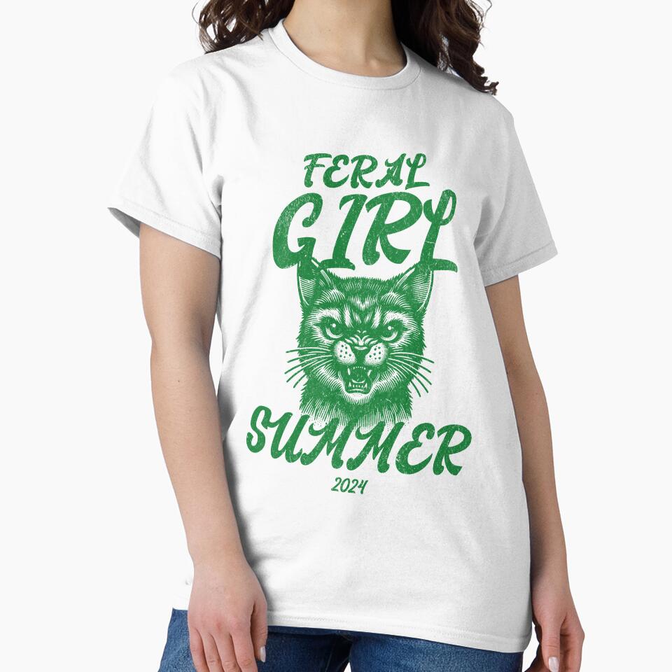 Feral Girl Summer Cat Green by KloverDesigns