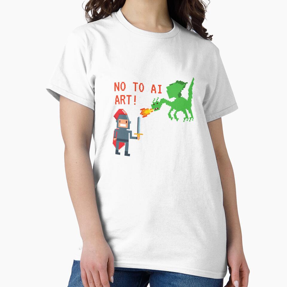 No To AI Art 8 Bit Dragon Knight by GSquaredDesigns
