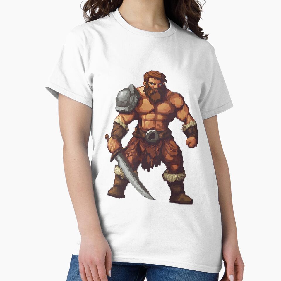 Retro Pixel Art: Pixelated Barbarian by bapupa