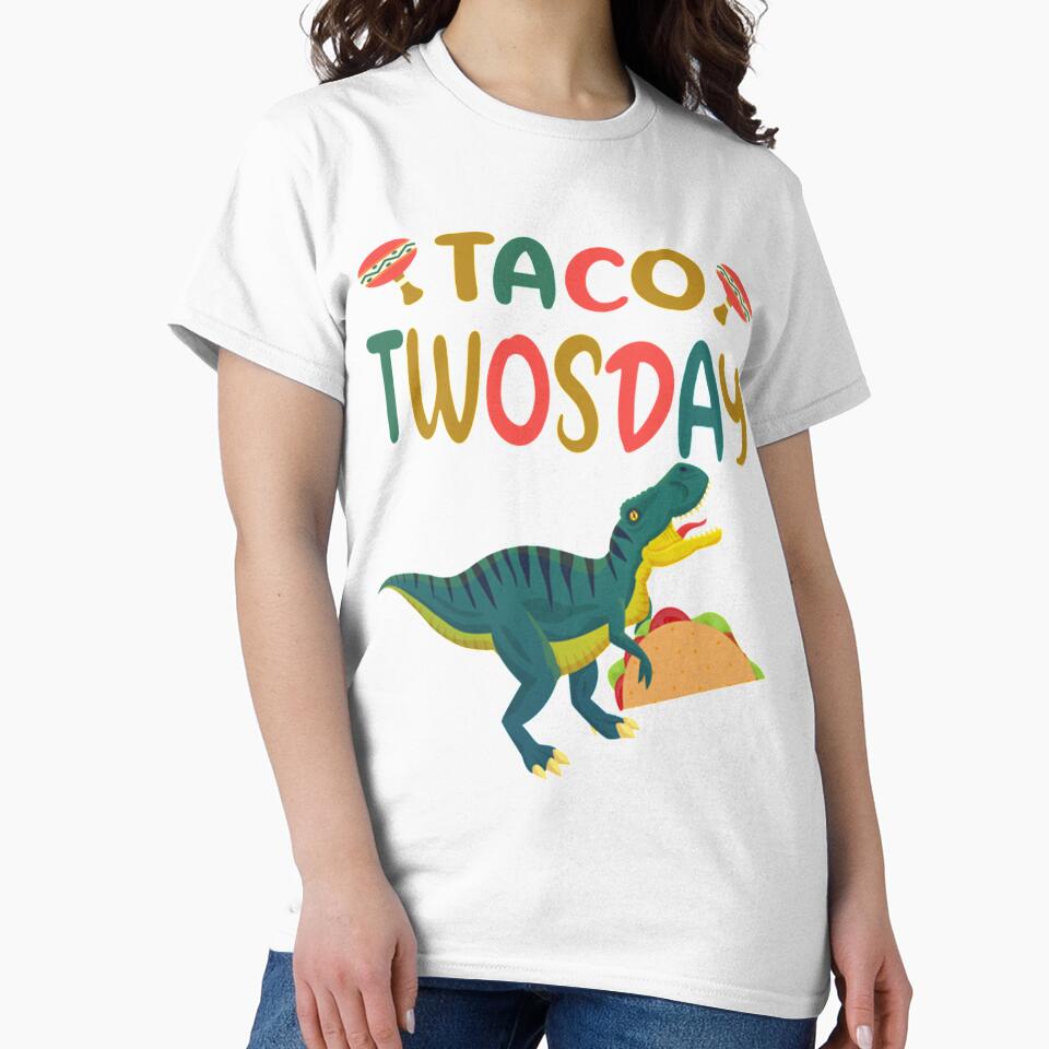 Taco Twosday Toddler Dinosaur 2nd Birth Taco Twosday Toddler Boy Girl 2nd Birthday Cinco De Mayo by Joshuas4