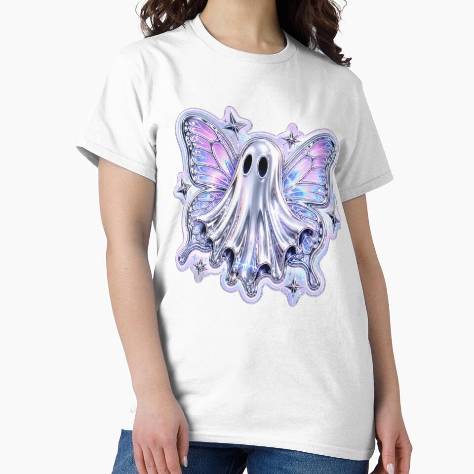 Y2K Ghost Butterfly Chrome Retro Halloween by StickyGuys