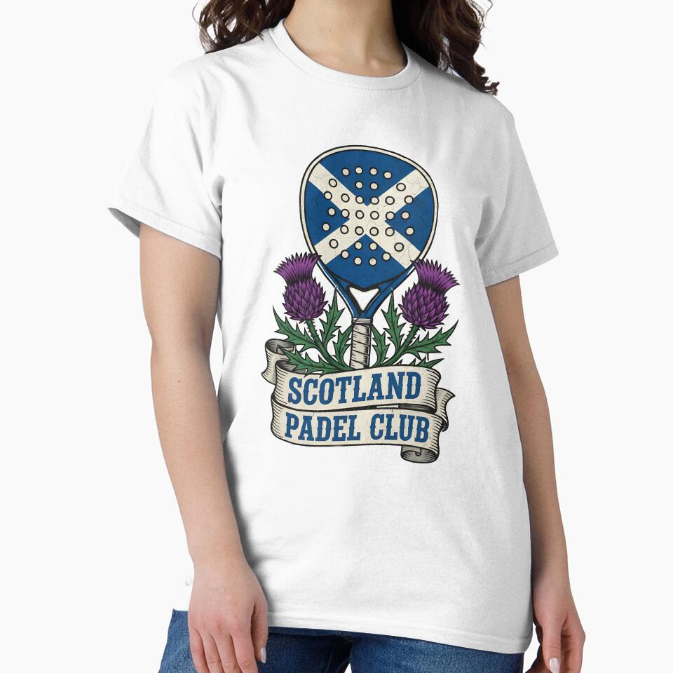 Scotland Padel Club – Saltire Racket Thistle Crest Art Print by Loom on the Loch