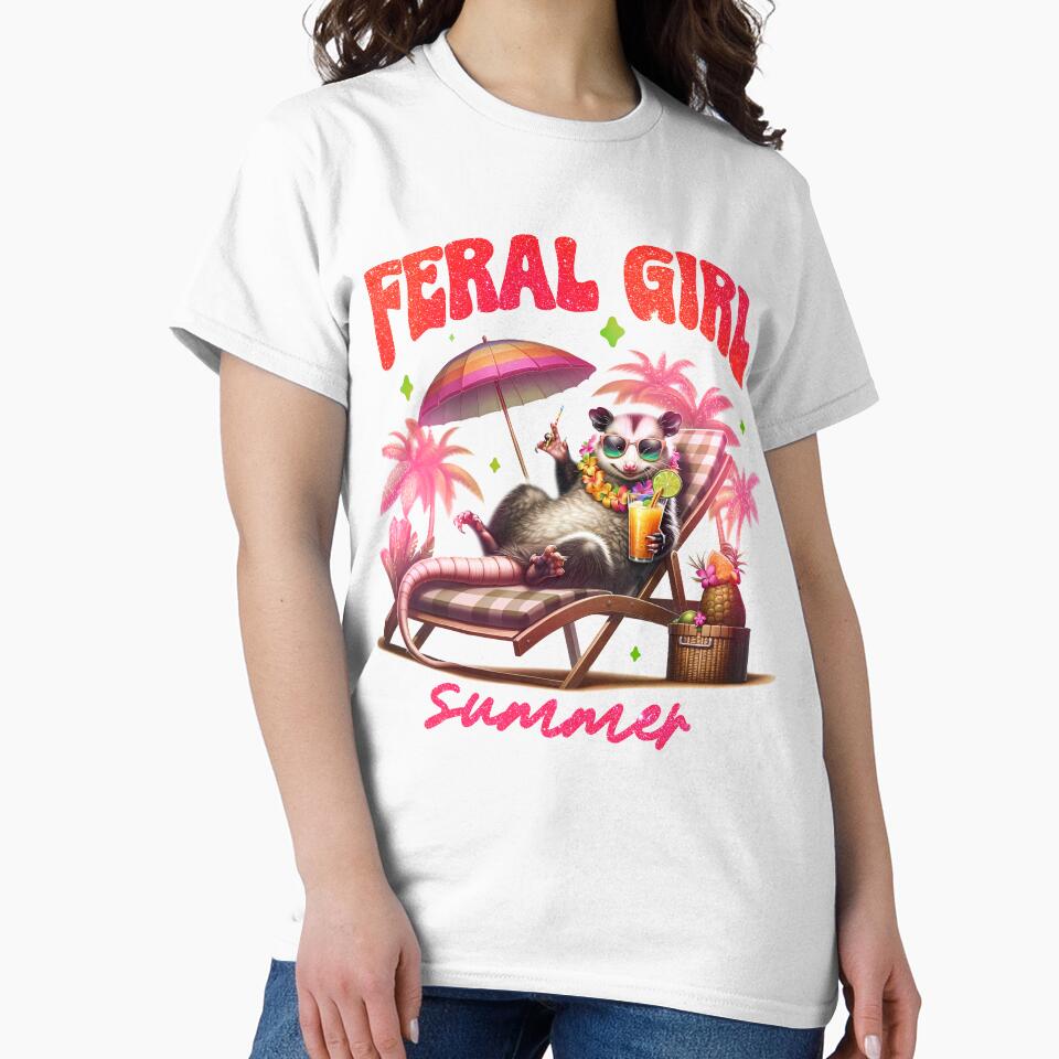Feral Girl Summer with Opossum by OmoYolo