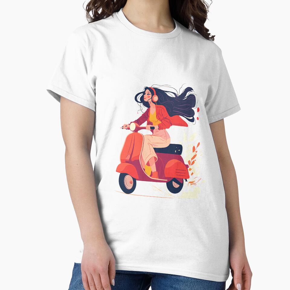 Minimalist Scooter Girl by Windy-market