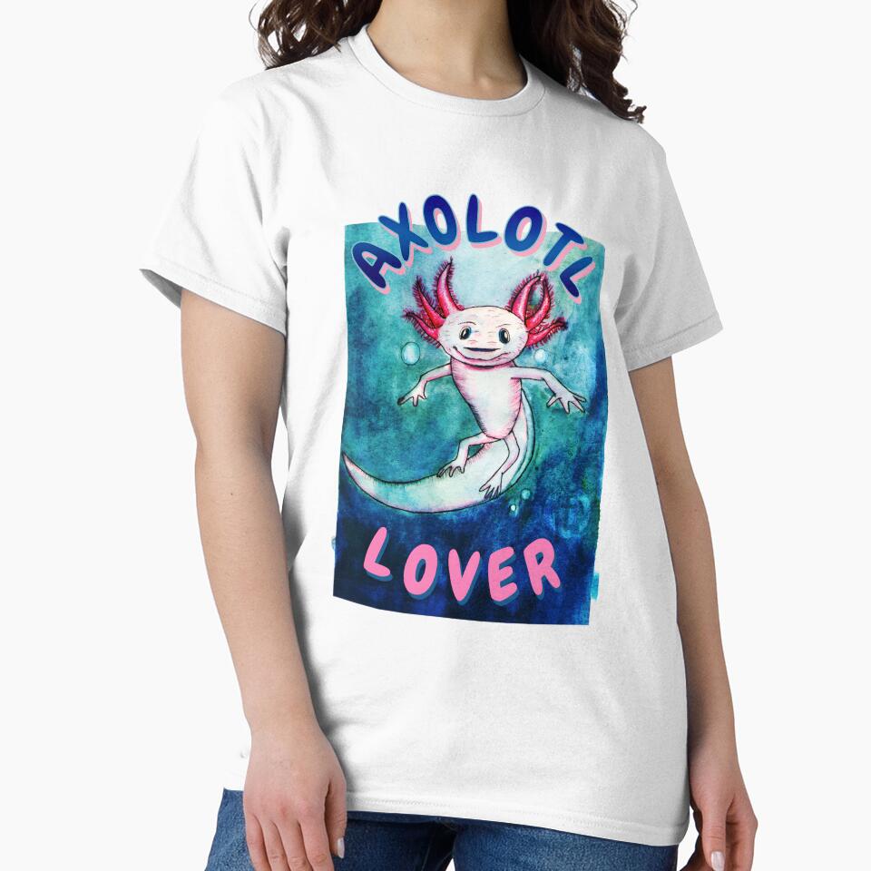 Watercolor painted Axolotl lover by Rafa-MB