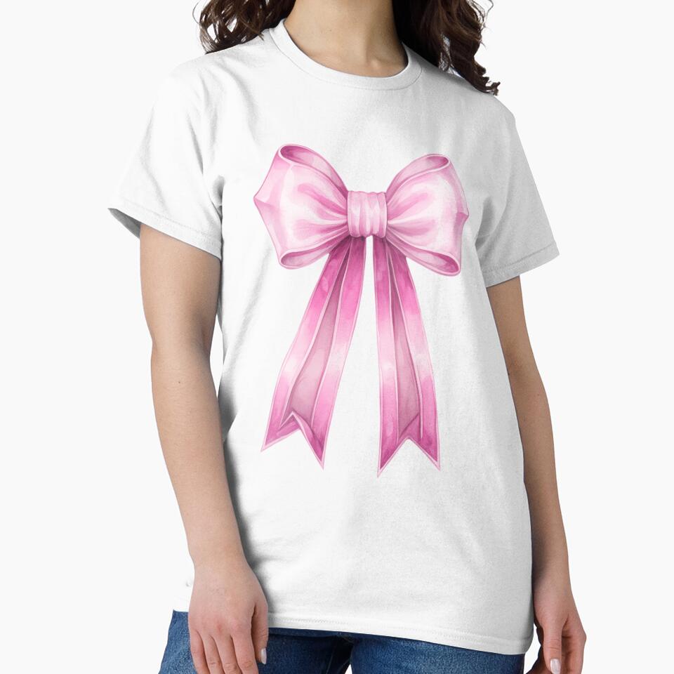 Coquette Pink Satin Bow Illustration Aesthetic by sunnivamla
