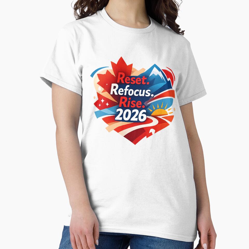 Reset Refocus Rise 2026 – New Year's Motivation T-shirt Canada | Goal for Success by mocci10