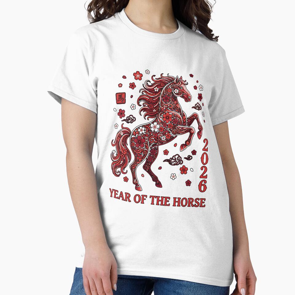 Chinese Zodiac Shirt – 2026 Year of the Horse, Lunar New Year Gift Graphic Tee by saloui