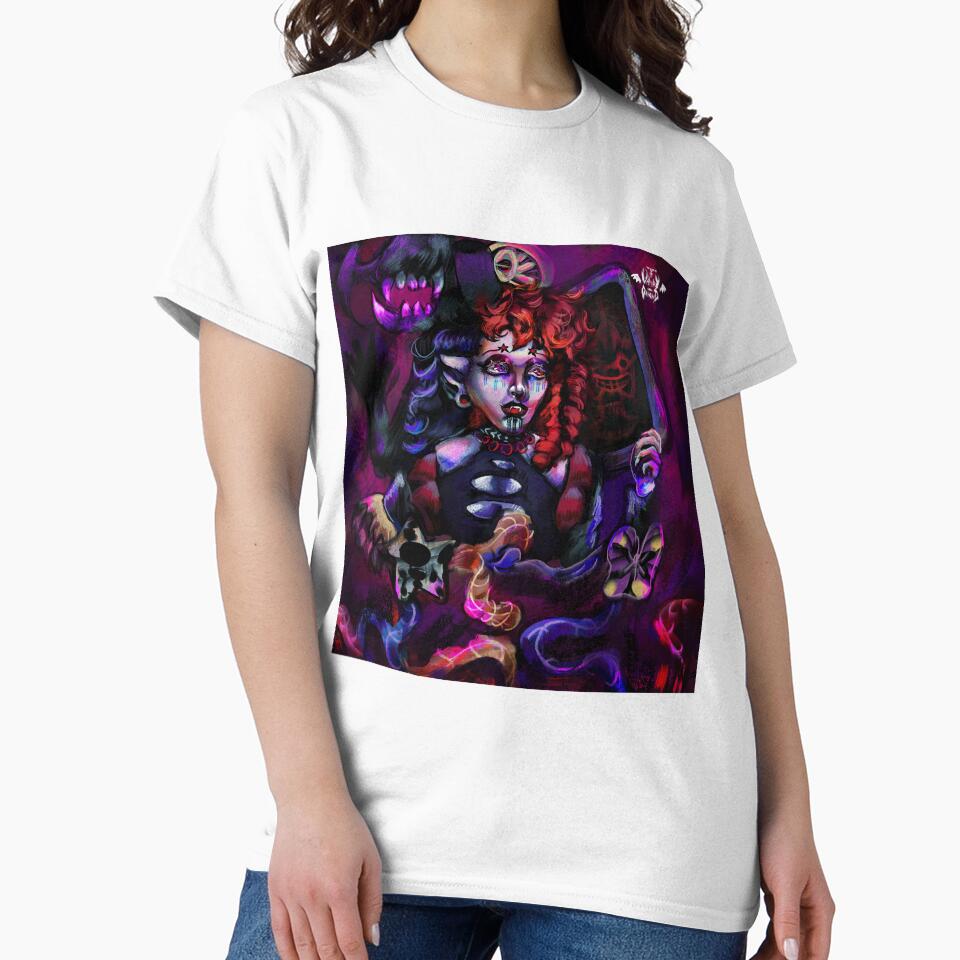 Surreal lowbrow gothic painting of vampiric gothic woman by vampy-graveyard