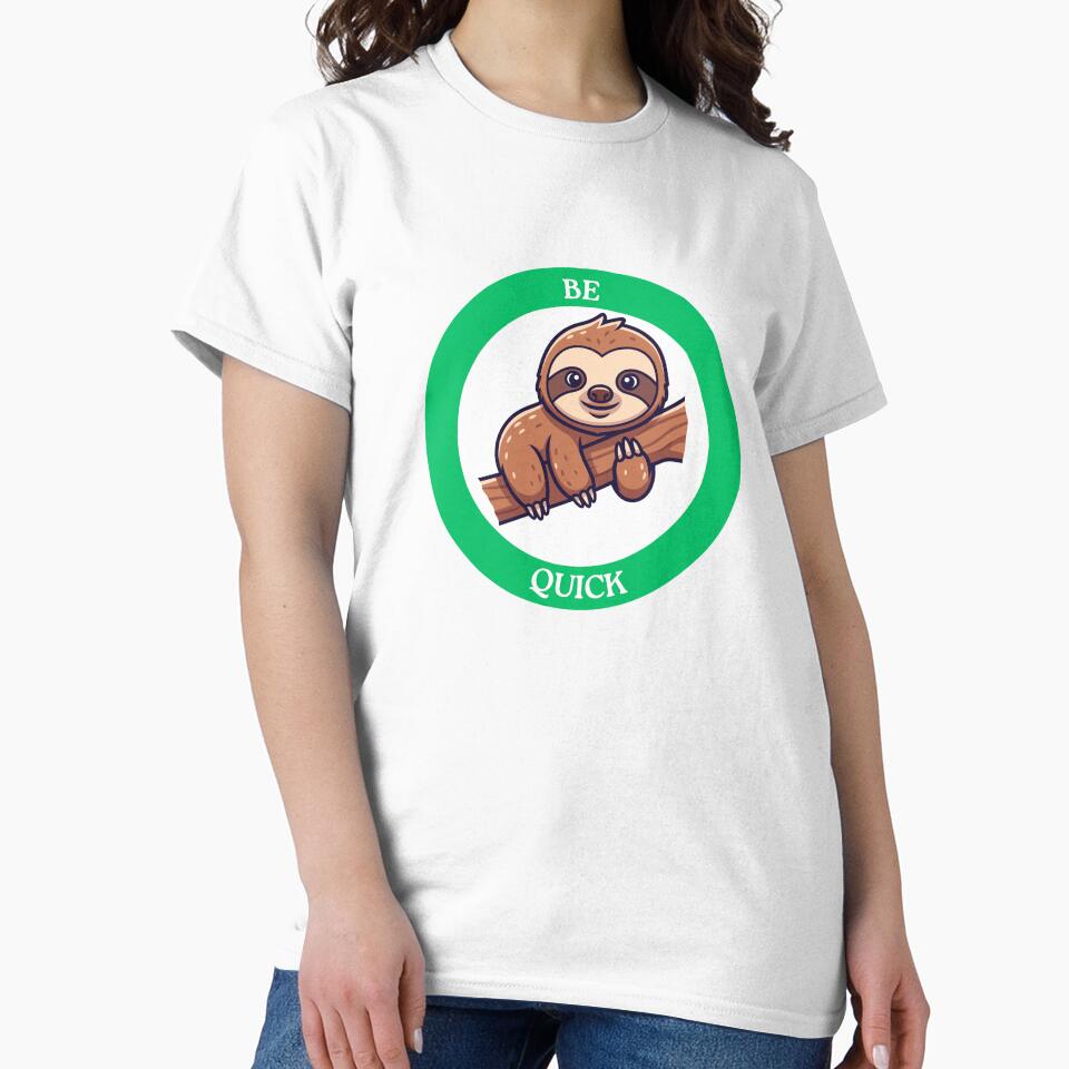 Be Quick Sloth - Cute Sloth on Branch Circle Sticker by Love3Happy