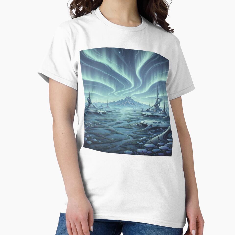 Ethereal Nexus: Organic Sci-Fi Outpost under Aurora Skies by KYOFRAME