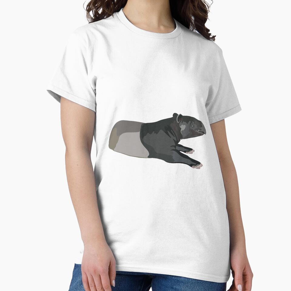 M is for Malayan Tapir ,Malayan Tapir – Distinctive Southeast Asian Forest Mammal Illustration by PrettylittlepastelUk