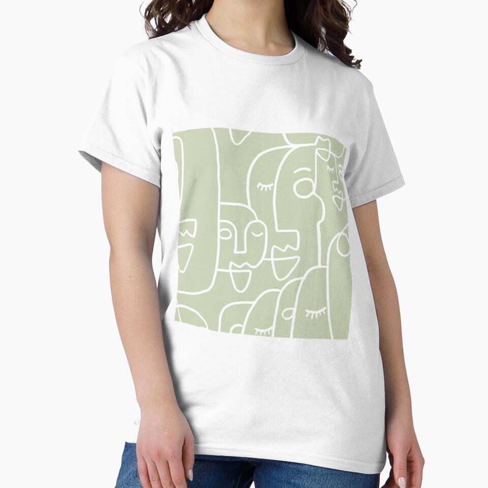 say green abstract faces by 4seasondesign