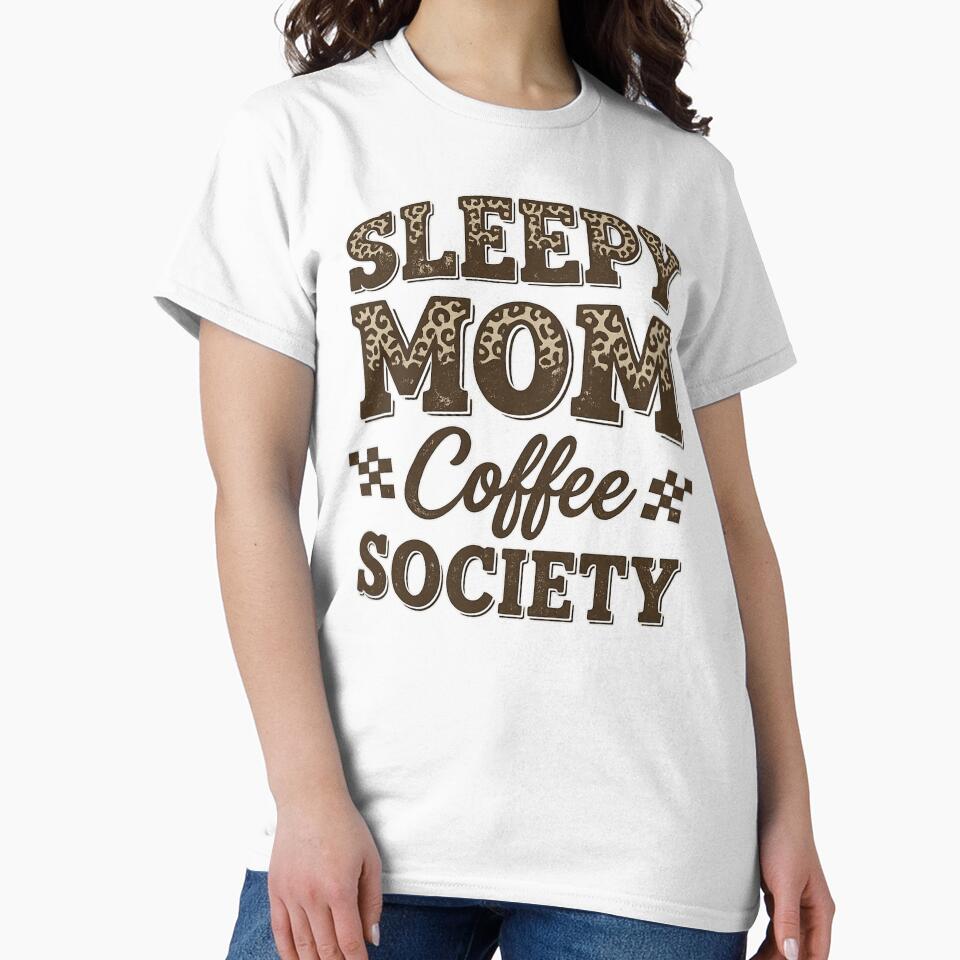 sleepy mom coffee society leopard print by LuloCreative