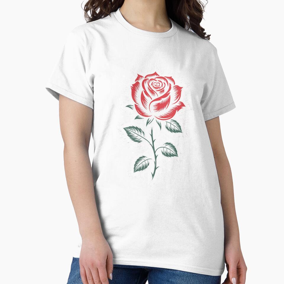 Tattoo Style Single Rose Head Burst Background Gothic Art by Say It With Ink