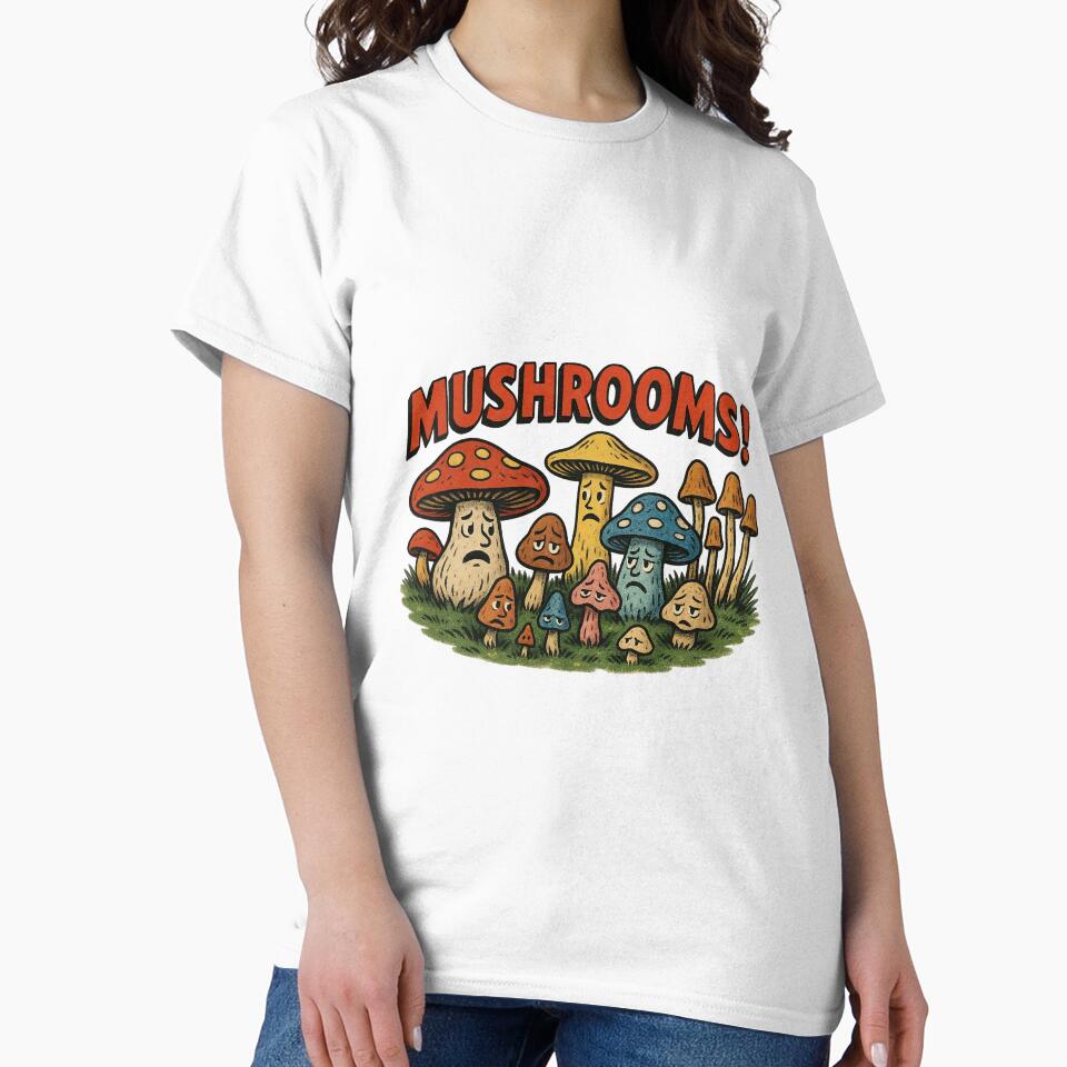 Sad Mushrooms Retro Comic – Vintage Fungi Illustration by The Devil's Bargain