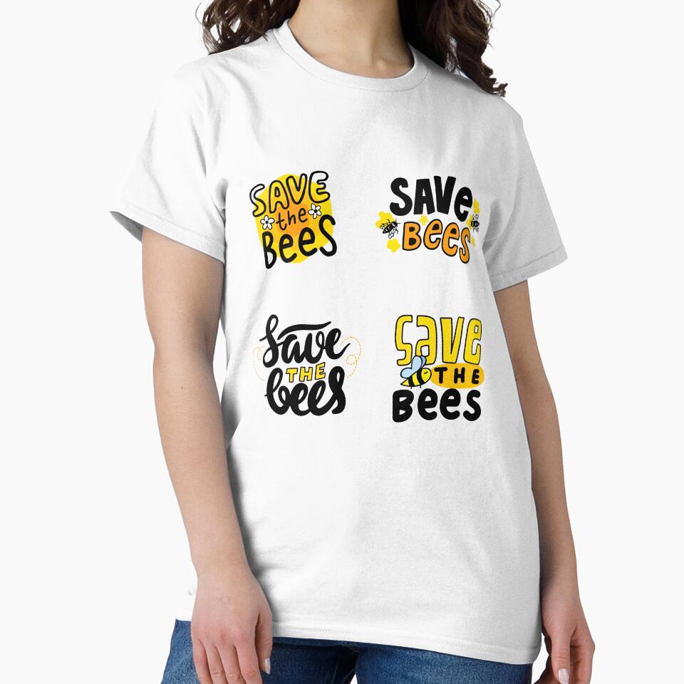 Save The Bees Stickers Pack, Save The Bees Collection, by graphic-genie